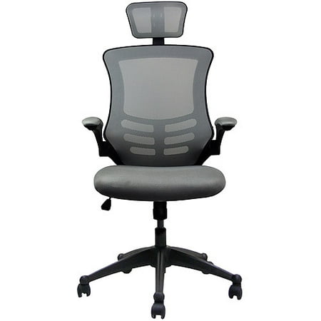 Techni Mobili Mesh High-Back Chair with Flip-Up Arms and Headrest