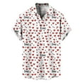 thumbnail image 2 of BRGZLK Men Turn Down Collar Shirt Valentine Day Fashion Heart Printed Short Sleeve Cardigan Top Shirt Novelty Button Down Shirts Pink A S, 2 of 5