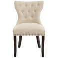 thumbnail image 3 of LONGWIN Classic Tufted Fabric Upholstered Wooden Dining Chair Mid-Back, Beige, Set of 2, 3 of 11