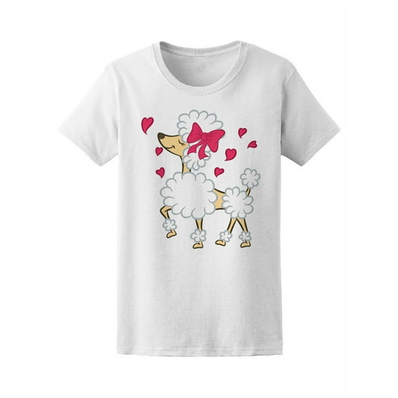 Cute Cartoon French Poodle T-Shirt Women -Image by Shutterstock, Female Large