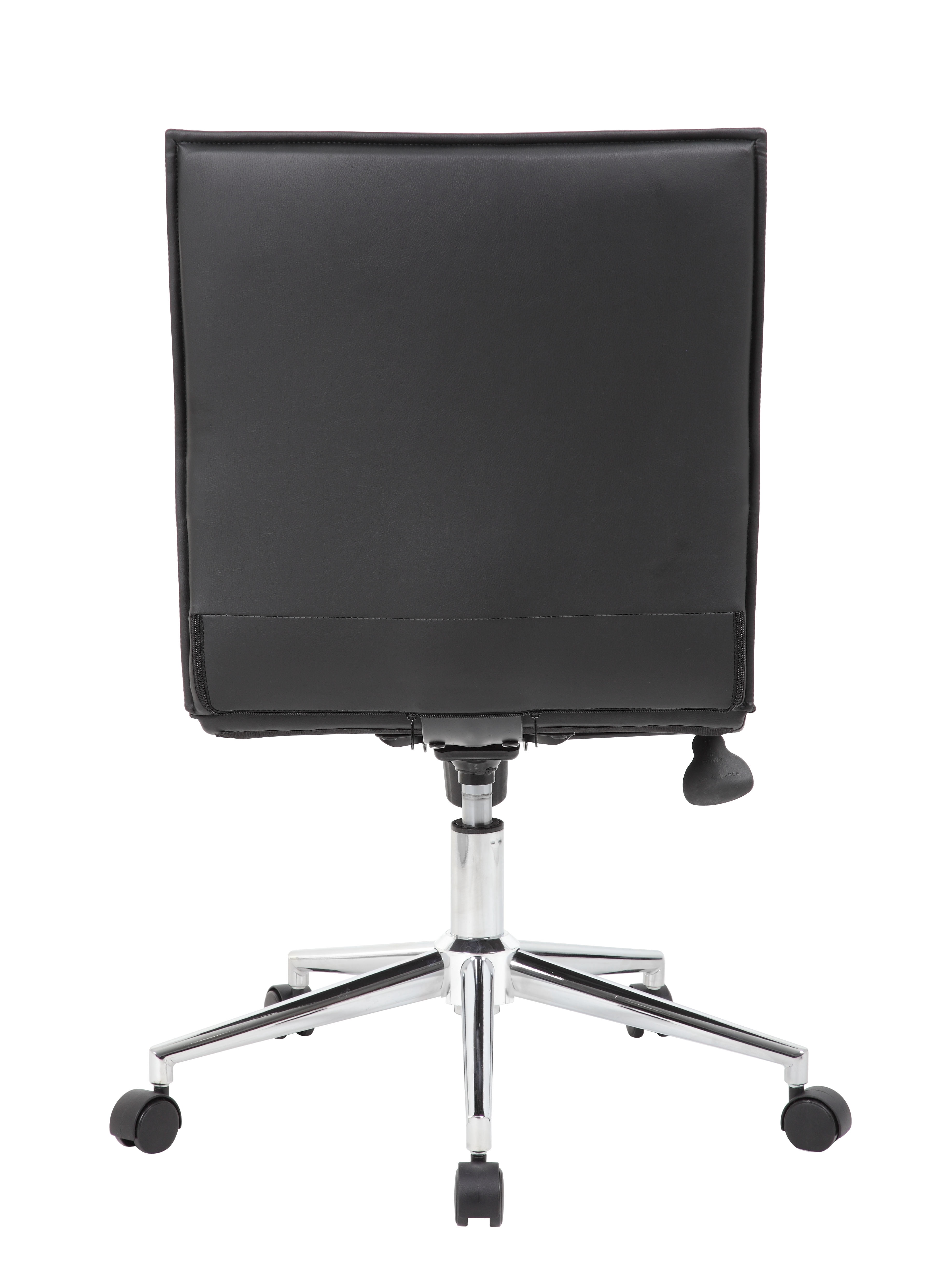 Boss Office Products Vinyl Armless Hospitality Task Chair with Casters, Black
