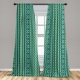 thumbnail image 5 of Ambesonne Chevron Curtains, Vintage Geometrical, Pair of 28"x63", Pale Green Sea Green, 5 of 5