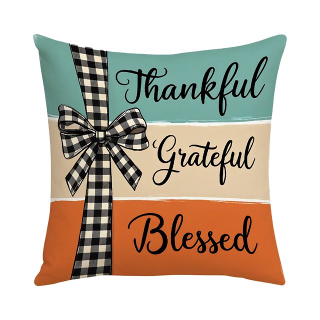 Housse de Coussin Colorée pour l'Action de Grâce, Design Imprimé, pour Canapé et Lit, Décoration Festive, Polyester Doux