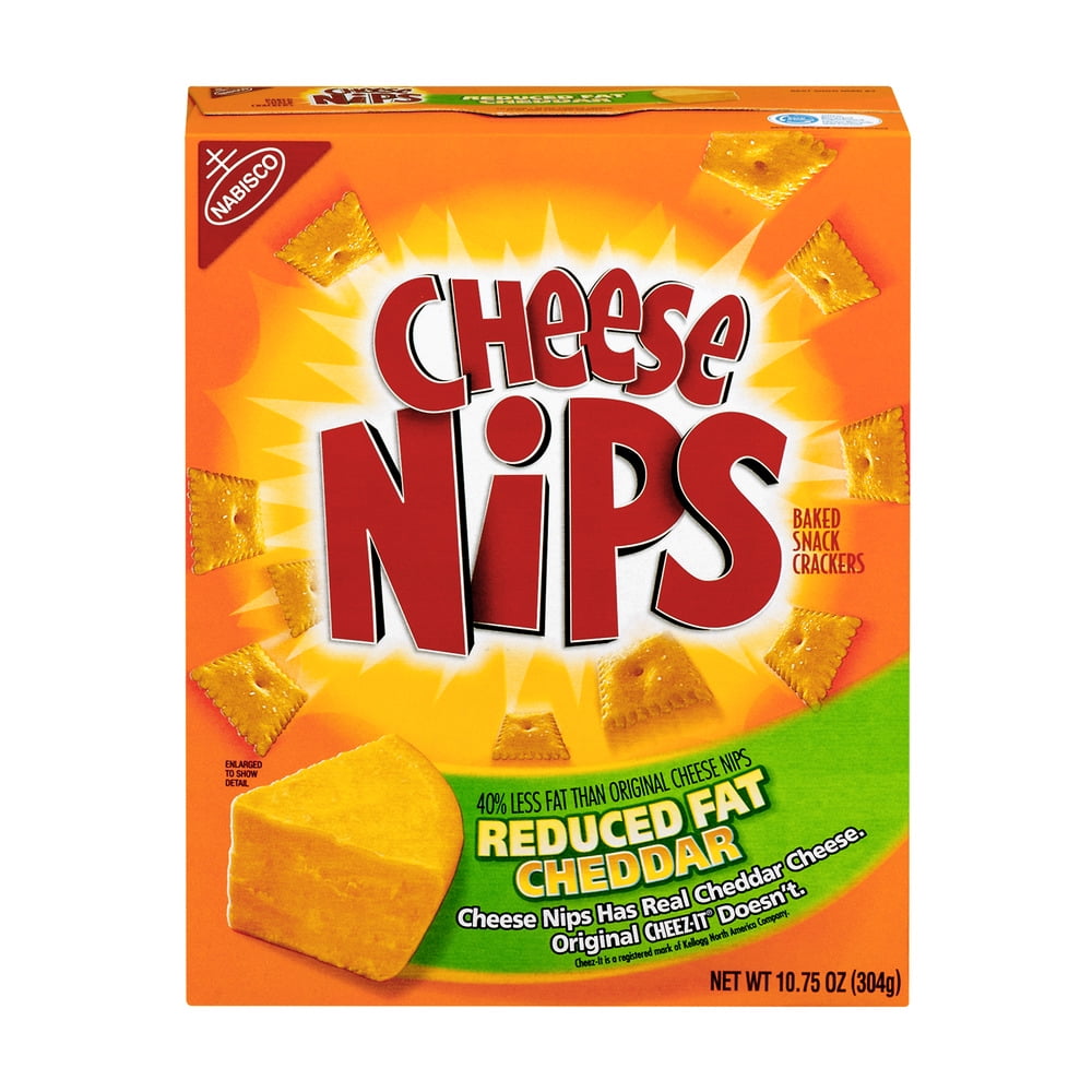 Nabisco Cheese Nips Reduced Fat Cheddar Baked Snack Crackers, 10.75 oz