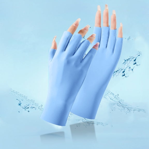 Ice Silk Sun Protection Fingerless Gloves GIJNRIUIUA Under $3 Half Finger Touch Screen UV Protection Cooling Driving Manicure Skincare Hand Cover Lightweight Breathable Summer Outdoor Sun Mittens