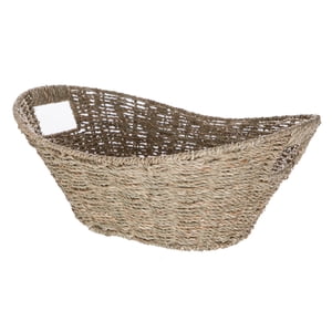 Oval Natural Seagrass Storage Basket with Handles