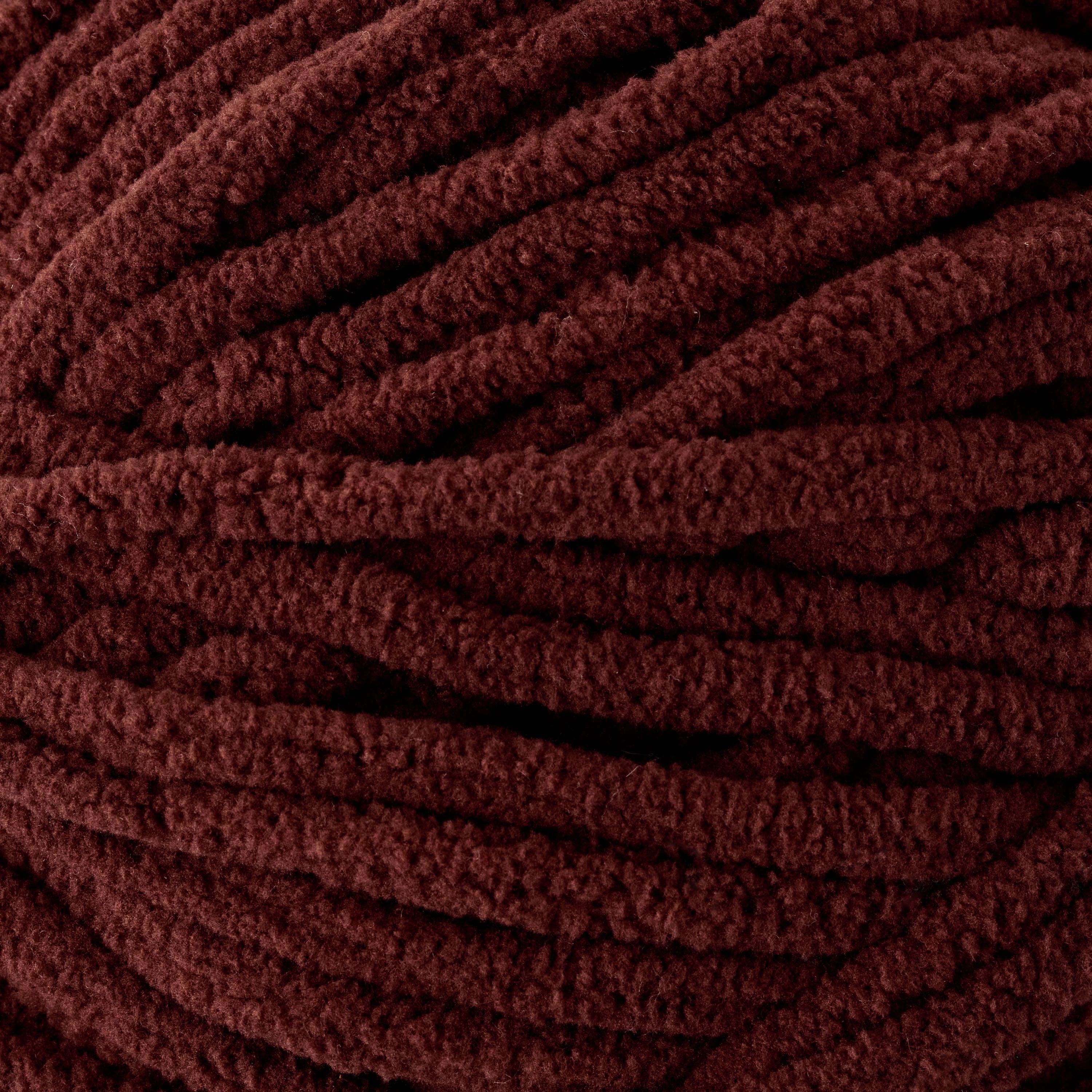 Mainstays Cozy Chenille, Bulky, 100% Polyester, Yarn, Warm Chocolate, 220 yd, Pack of 4