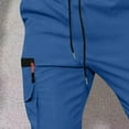 thumbnail image 6 of Fengqque Men's Cargo Pants Casual Straight Leg Sweatpants Drawstring Elastic Waist with Pockets Hiking Pants Blue XL(XL), 6 of 8