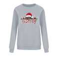 thumbnail image 4 of Enjoytime Fall Tops for Women 2025 Christmas Printed Long Sleeve Crewneck Sweatshirt Xmas Holiday Lightweight Pullover Sweatshirts Gray S, 4 of 6