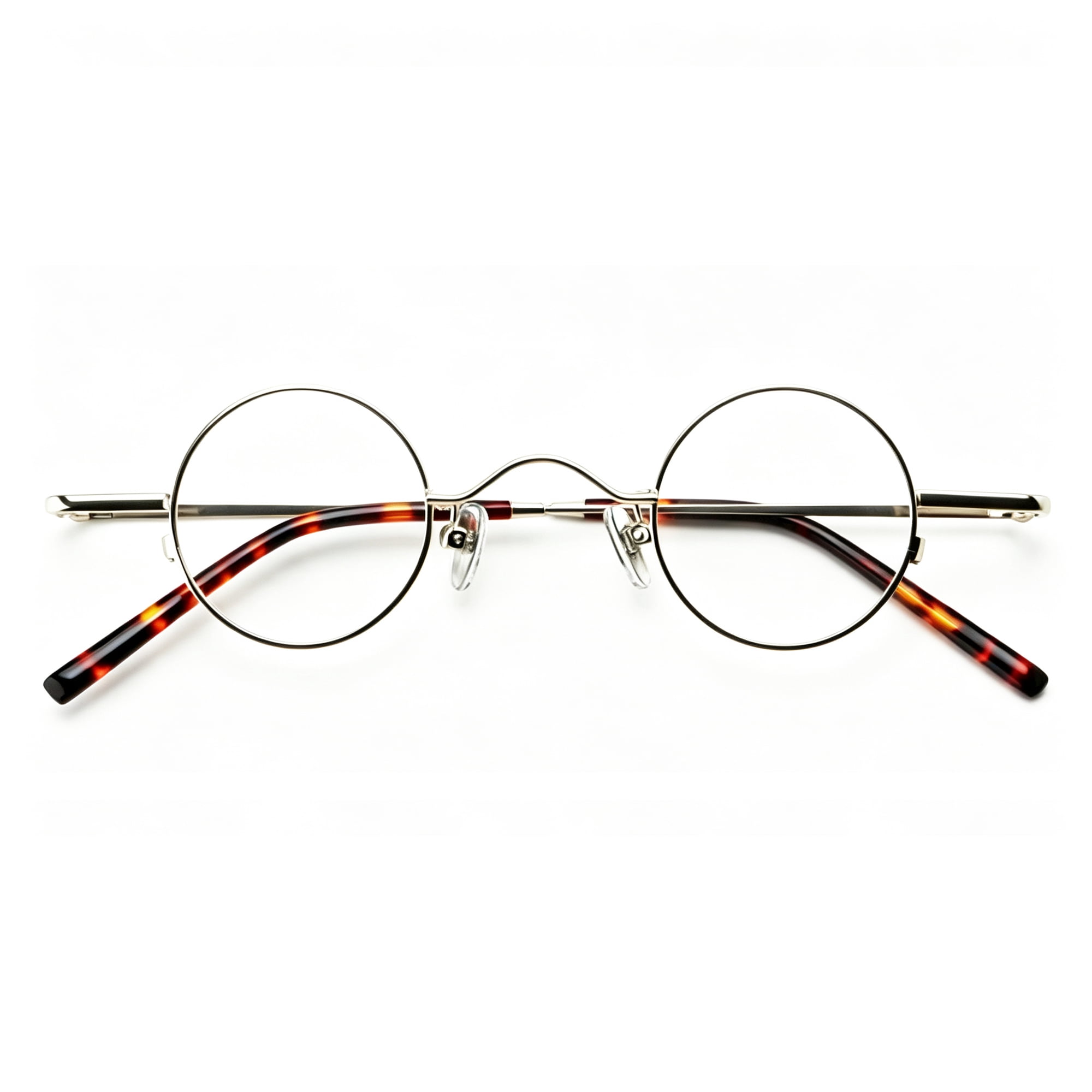 High Magnification Power Blue Light Blocking Reading Glasses +8.0, Titanium Alloy Gold Frame Small Round Readers for Men Women