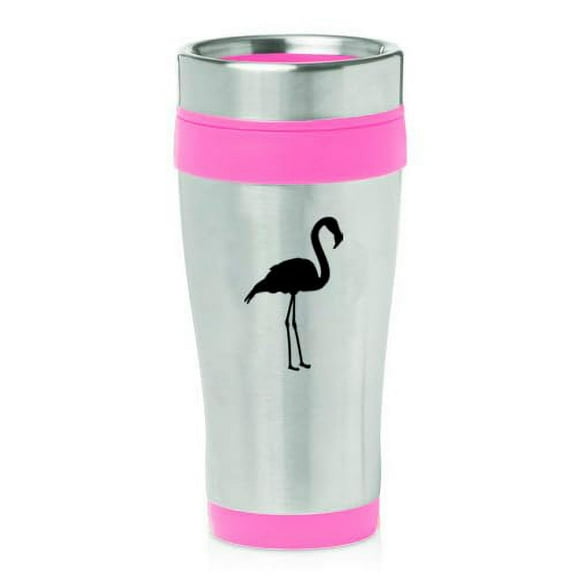 16oz Insulated Stainless Steel Travel Mug Coffee Mug Tumbler Flamingo (Pink)