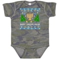 thumbnail image 3 of Inktastic Happy Chrismukkah Sweater Style with Menorah and Trees Boys or Girls Baby Bodysuit, 3 of 5