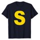 thumbnail image 1 of Camiseta de carnaval amarilla con la letra S - Corte ajustado, poliéster suave, transpirable, para primavera/verano/otoño - Tallas S-XXXL, 1 of 2