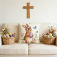 thumbnail image 5 of Beforeyayn Easter Pillow Covers 18x18 Inch Easter Eggs Bunny Flowers Spring Cute Rabbit Easter Themed Decorative Throw Pillow Cases Outdoor Farmhouse Decoration for Sofa Couch Bed, 5 of 6