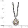 thumbnail image 2 of 14K Two-Tone Gold necklace with pendant Yellow Diamond Round White 16 mm 10 18 in 2, 2 of 2