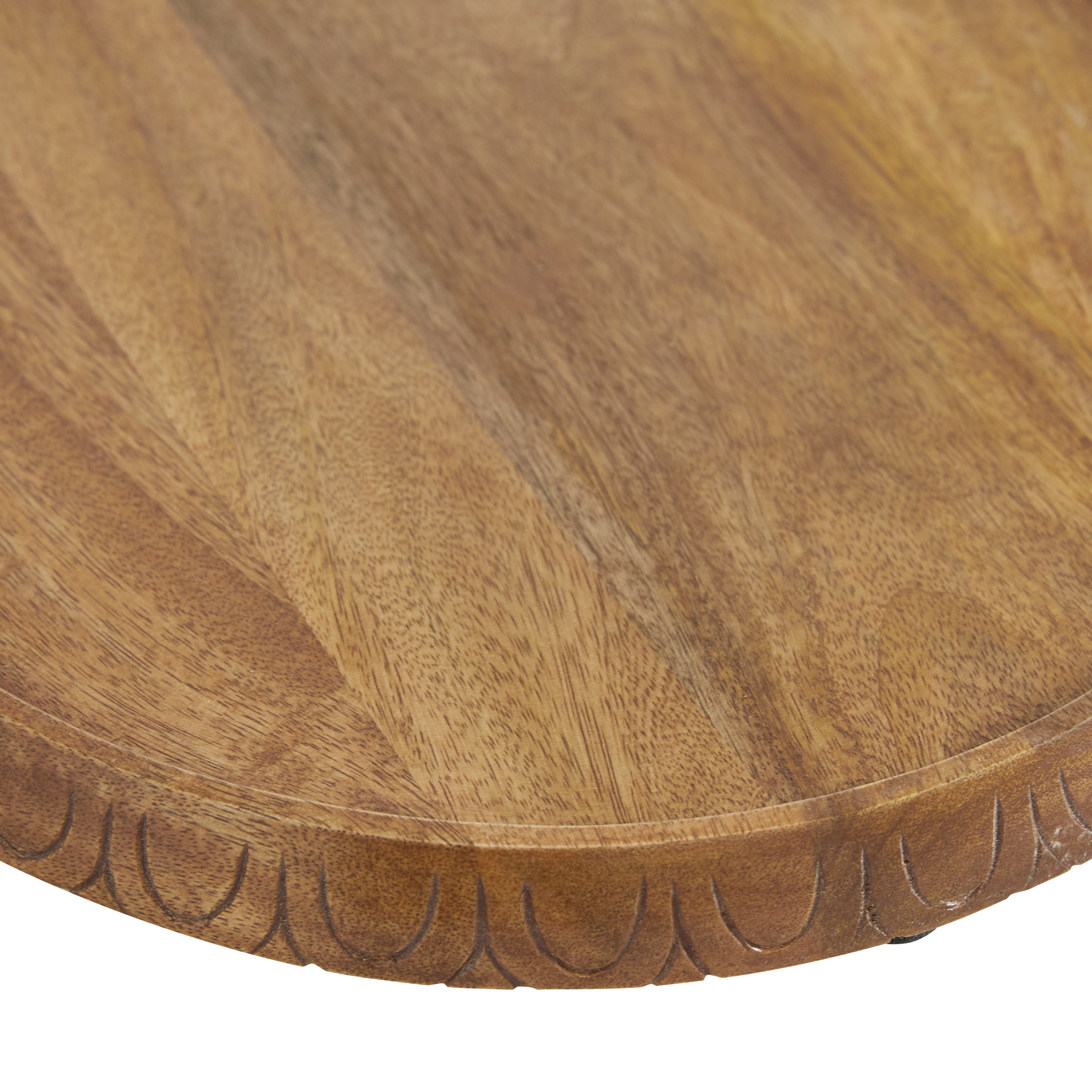 DecMode 13" x 9" Brown Wood Cake Stand with Glass Lid, 1-Piece