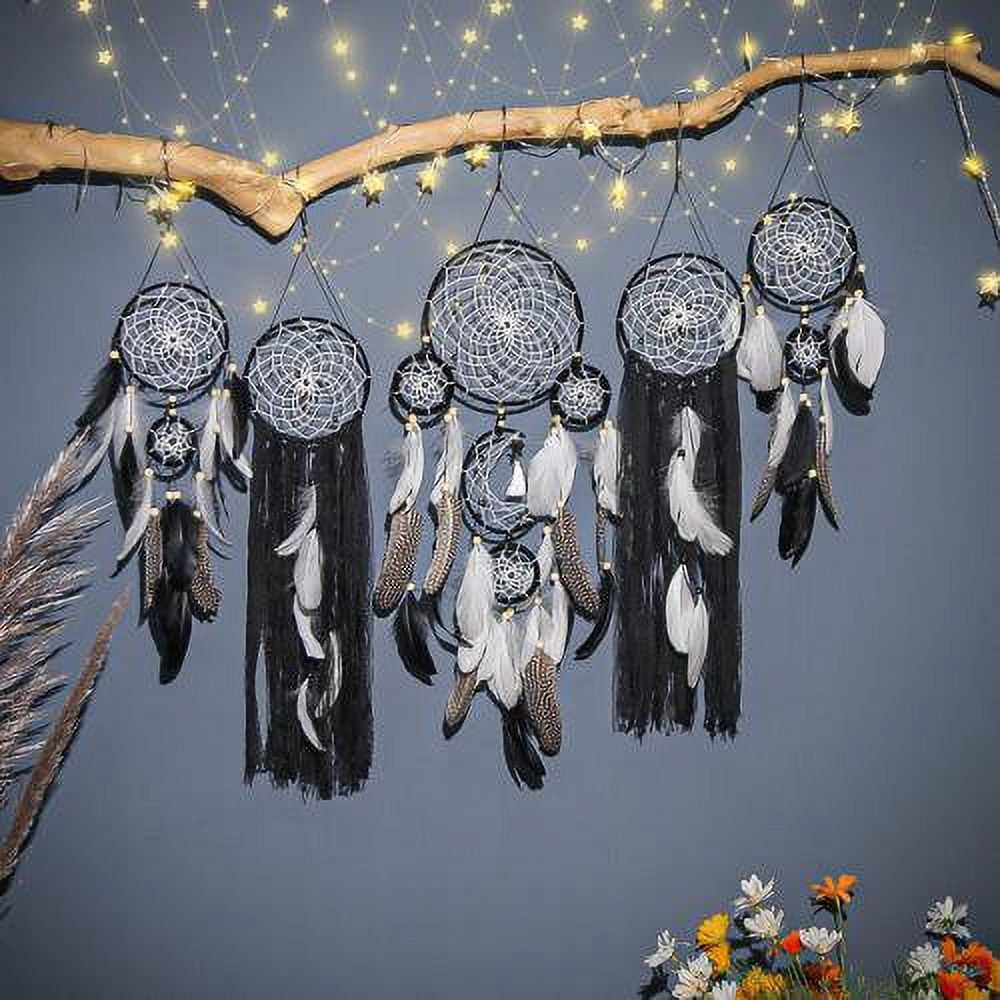 CNKOO 5 Pack Dream Net Set Moon Dream Catcher Set Large Dream Catcher Wall Hanging Dream Catcher for aldult Bedroom Wall Dream Catcher Bedroom Dream Catcher