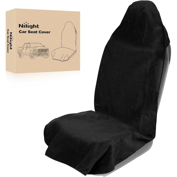 Nilight Car Seat Cover Black Terry Fabric Water and Sweat Absorbent Ideal for Running Gym Workouts Beach Swimming and Hiking Suitable for Cars Truck SUV