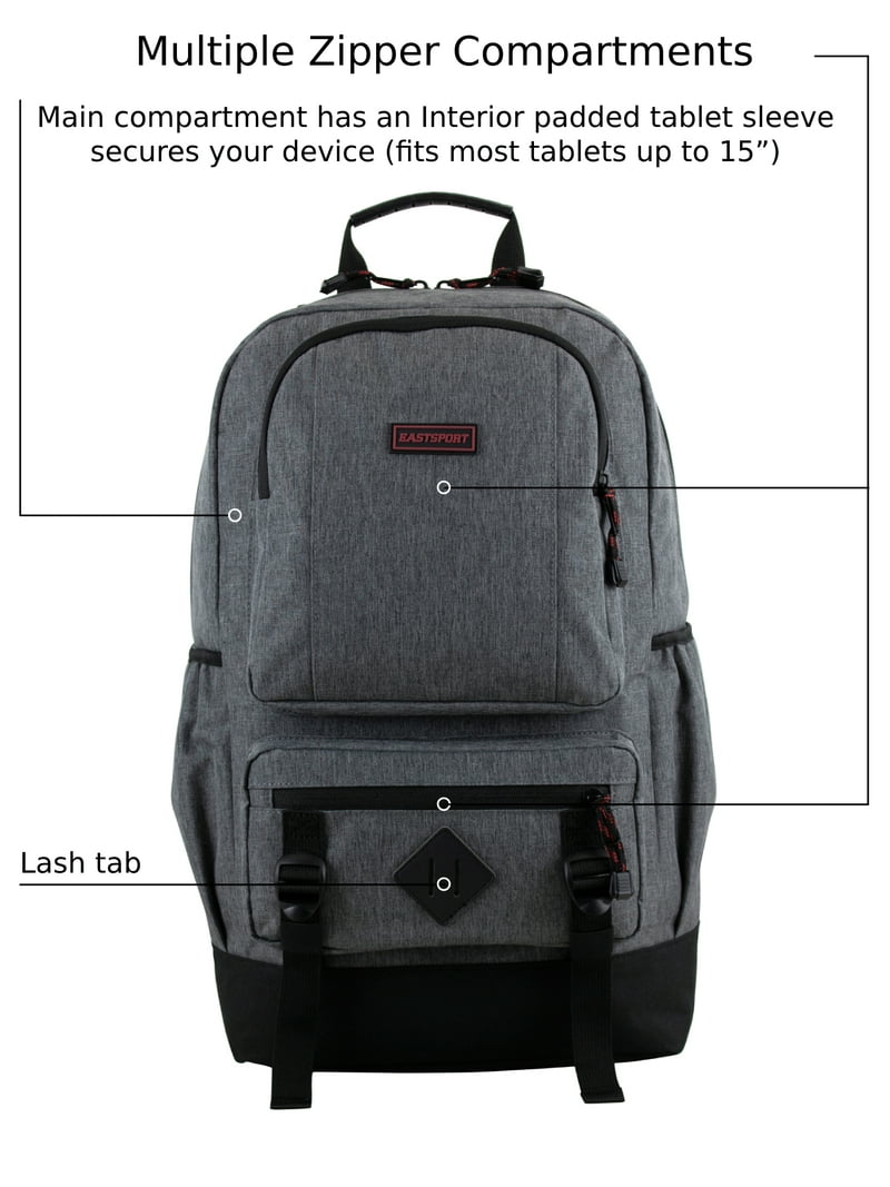 Eastsport Unisex Lexington Laptop Backpack Dark Gray, Heather - Walmart.com