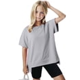 thumbnail image 5 of Cotton T-shirts for Girls Short Sleeve Loose Crewneck Workout Sweatshirt Tween Girl Clothes Spring Summer 2025 (9 Years, Gray), 5 of 5