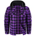 thumbnail image 1 of Chaqueta tipo camisa de franela con capucha para hombre Cromoncent Purple Black, 1 of 7