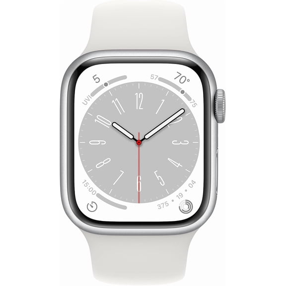 Restored Apple Watch Series 8 (GPS + LTE) 41MM Stainless Steel Case White Sport Band (Refurbished)