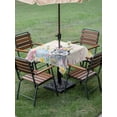 thumbnail image 3 of Easter Bunny Outdoor Tablecloth - 60x60 Inch Square Dining Table Cover, Blue Easter Eggs Spring Floral Linen Waterproof Outdoor Table Cloth with Umbrella Hole & Zipper for Picnic/Patio/Party, 3 of 7