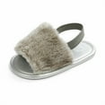thumbnail image 5 of Baby Sweetie Baby Girls Plush Sandals Summer Open Toe Fur Princess Flats Walking Shoes for Toddler Newborn Infant, 5 of 8