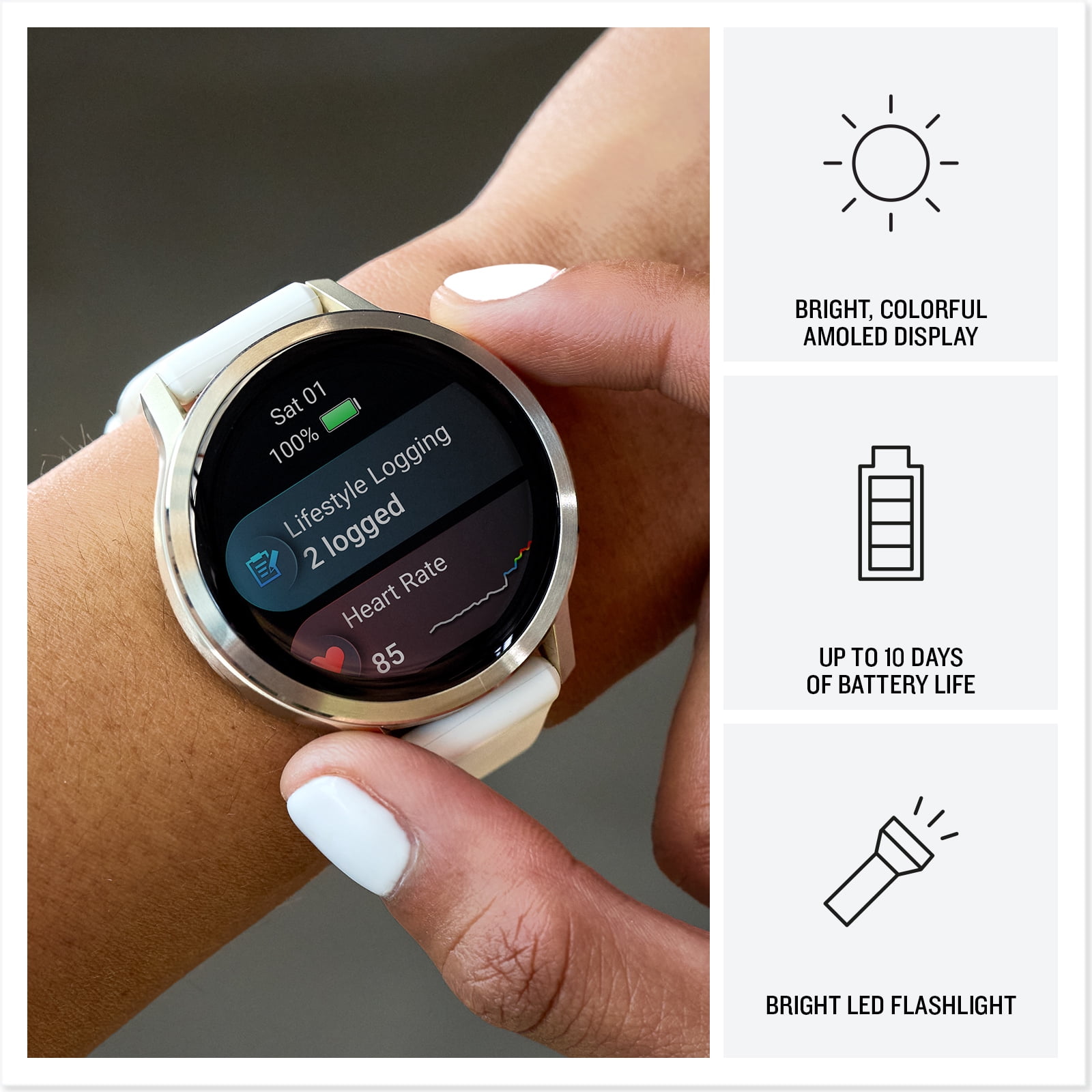 Garmin Venu 4 (Slate/Black, 41mm) Fitness GPS Smartwatch Bundle with PlayBetter Portable Charger & HD Screen Protectors