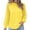 Yellow, variant on ZDNIXIAN Basic T Shirts for Women ,Hollow Lace Raglan Puff Long Sleeve Top, Crew Neck Loose Fit Solid Color Pullover Shirt