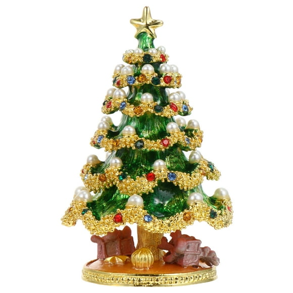 CIMAXIC christmas 1Pc Creative Xmas Tree Decor Lovely Christmas Tree Jewelry Box Home Adornment,3.54"X1.77"X1.77"