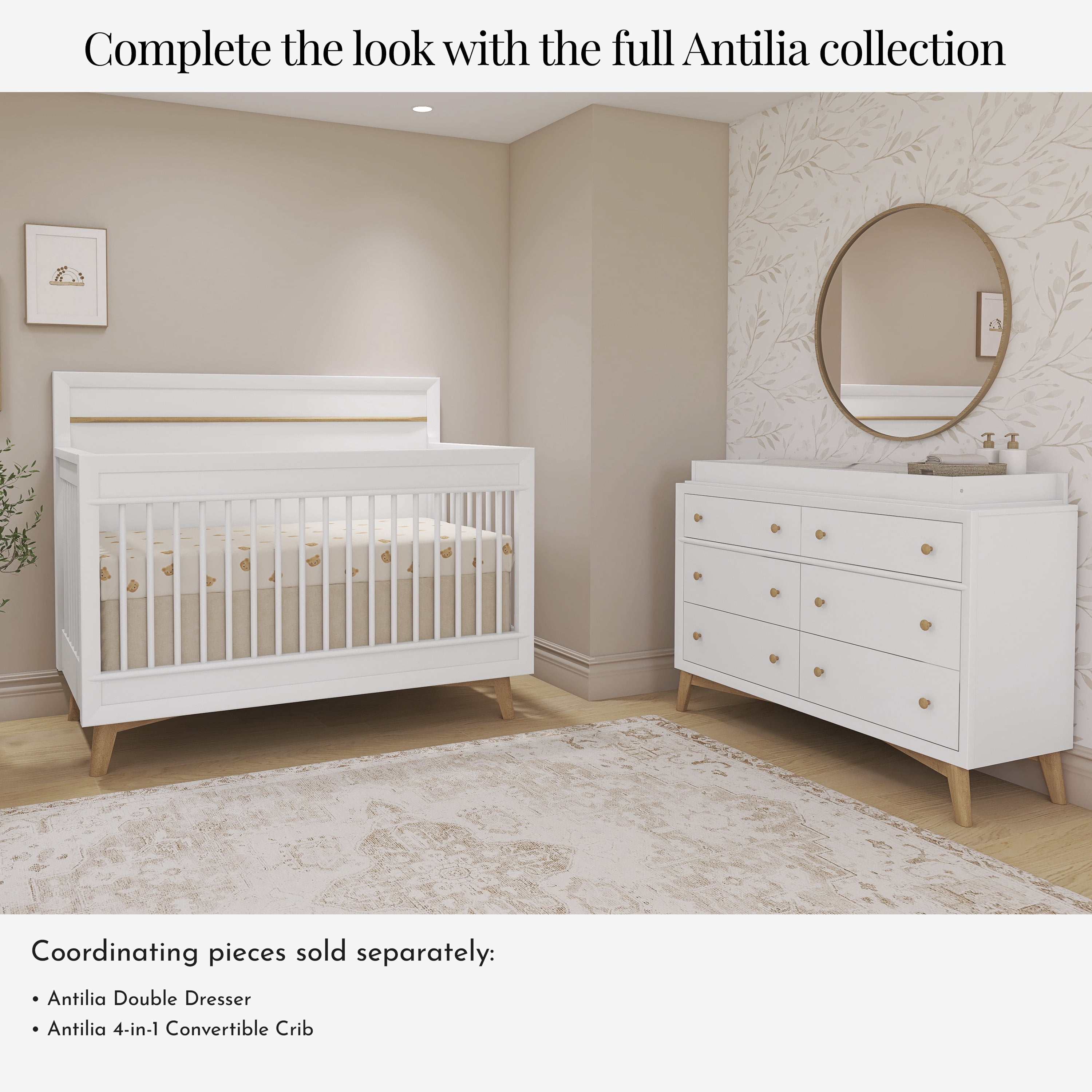 Evolur I Modern Changing Tray I Lasting Quality, Weathered White
