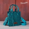 thumbnail image 7 of Wrangler Embossed Crossbody Bag for Women Top Handle Fringe Handbags and Western Mini Tote, Turquoise, 7 of 7