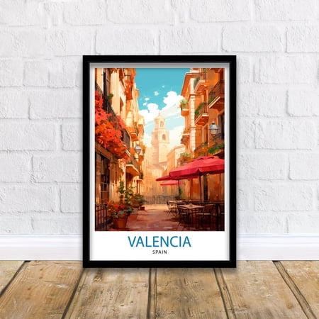 Valencia Travel Printvalencia Wall Decor Valencia Home Living Decor Valencia Spain City Print Capital City Valencia Illustration