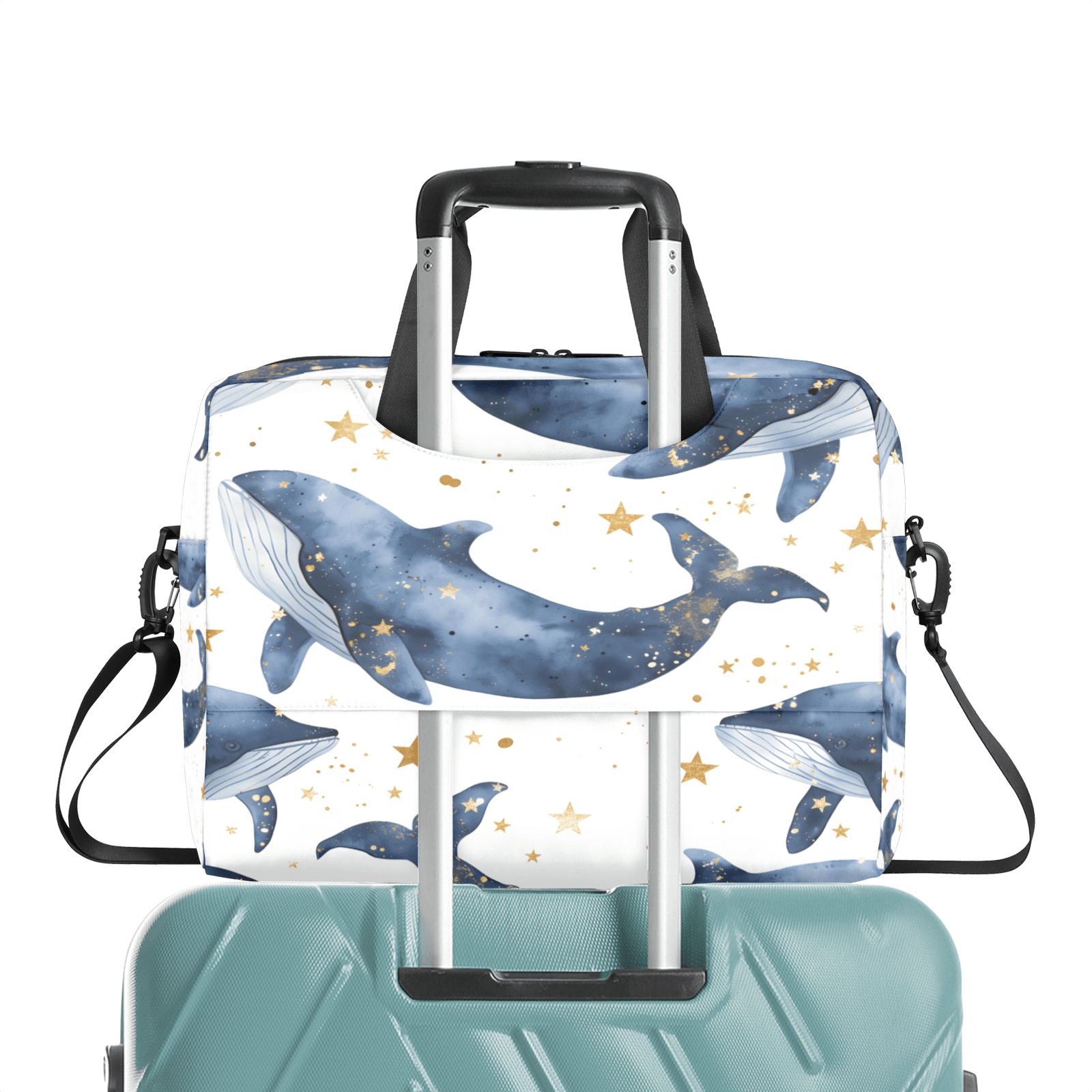 Herdesigns Whale Laptop Bag for Women Men, Computer Case Briefcase Messenger Bags, 15-15.6 inch Laptop Sleeve Shoulder Bag