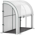 thumbnail image 1 of Outsunny Serre Adossée avec Housse en PE, Serre de Jardinage, Blanc, 1 of 10