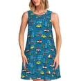 thumbnail image 1 of Balery Transportations with Buildings Vestidos de verano para mujer con estampado: vestido holgado sin mangas, vestido playero informal y cómodo para días calurosos., 1 of 7