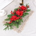 thumbnail image 7 of 26.18 Inch Christmas Wreath for Front Door, Xmas Home Wall Windows Outdoor, Farmhouse Xmas Wreath Decorated with Red Berries, Artificial Flowers and Hanging Balls Colorful Ornaments, 7 of 7