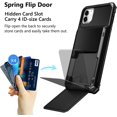 thumbnail image 2 of for iPhone 12 Mini Case 5G Wallet 4-Card ID Slot Credit Card Holder Flip Door Hidden Pocket Anti-Scratch Dual Layer Hybrid TPU Bumper Armor Protective Hard Shell Cover Black 5.4 inch, 2 of 12