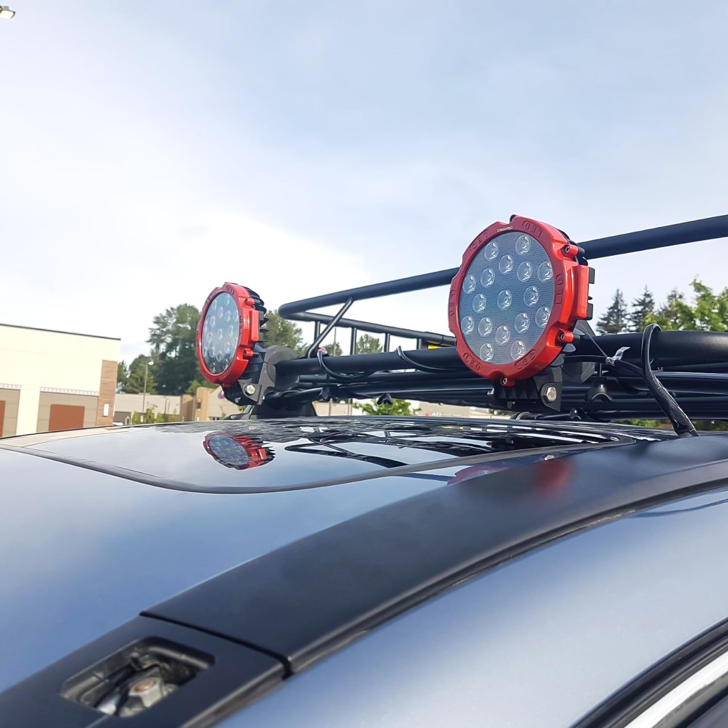 Nilight Led Light Bar 2PCS 7" 51W 5100LM Red Round Spot LED Light Pod off Road Fog Driving Roof Bar Bumper for Jeep Truck ATV UTV SUV