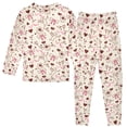 thumbnail image 3 of Pajama Hand Drawn Bow and Heart-shaped Cute Comfortable Cotton Two-piece Pajama Set, 3 of 7
