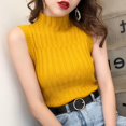 thumbnail image 4 of Promotion！Womens Sleeveless Mock Layer Tee Top Knit Top Ribbed Knit Sleeveless T Shirt Cap, 4 of 7
