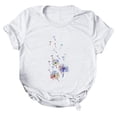 thumbnail image 5 of Fesfesfes Workout Shirts for Women Casual T-shirt Printed Round Neck Short Sleeve Pullover Blouse Tops Short Sleeve Workout Tops for Women S(US:4), 5 of 5