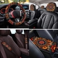 thumbnail image 4 of KUIFORTI Blooming Flower Car Seat Covers 14 Pieces with Auto Center Console Armrest Pad Steering Wheel Cover Seat Belt Pads Car Headrest Covers Washable for Cars SUV Sedans, 4 of 7
