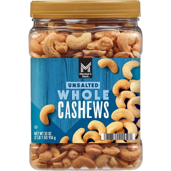 Mark Unsalted Whole Cashews, 33 oz.