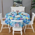 thumbnail image 2 of Pioneer Flower Floral Print Pattern Round Tablecloth 60"x60",Wrinkle Wipeable Table Cloth for Kitchen Dining Room Picnic Patio Party, 2 of 6