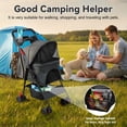 thumbnail image 5 of SHUO Y - Pet Stroller, Foldable 4 Wheels Cat And Dog Stroller with Mesh Windows, Cup Holder, Storage Basket, Pet Strolling Cart Holds up to 22lbs for Small Medium Dogs Cats, Black, 5 of 8