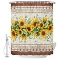 thumbnail image 2 of Farmhouse Sunflower Shower Curtains for Bathroom, Beige Brown Vintage Floral Botanical Waterproof Fabric Shower Curtain, Decorative Bathroom Curtain for Bathtub, 66"x72" , No Hooks Included, 2 of 9