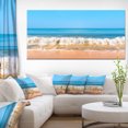 thumbnail image 1 of Belle Mer Bleue et Vagues Rugissantes - Impression sur Toile Photo de Plage, 1 of 3
