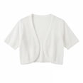 thumbnail image 5 of Lixiuxyad ‌Women's Short Sleeve Bolero Shrug Lightweight Open-Front Cardigan Summer Outfits,White, 5 of 5